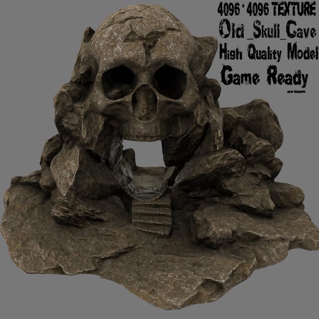 skull cave 3D Модель .c4d .max .obj .3ds .fbx .stl .blend 