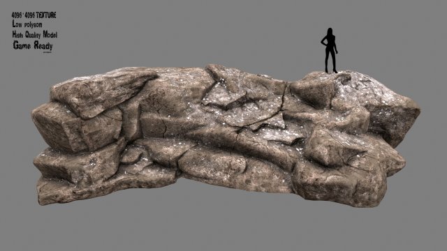 rock 3D Model .c4d .max .obj .3ds .fbx .stl .blend 