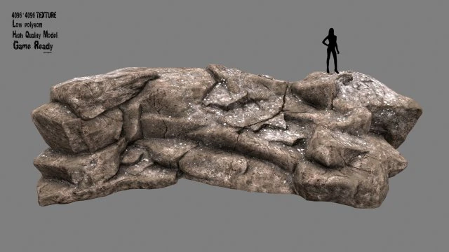 rock 3D Model .c4d .max .obj .3ds .fbx .stl .blend 