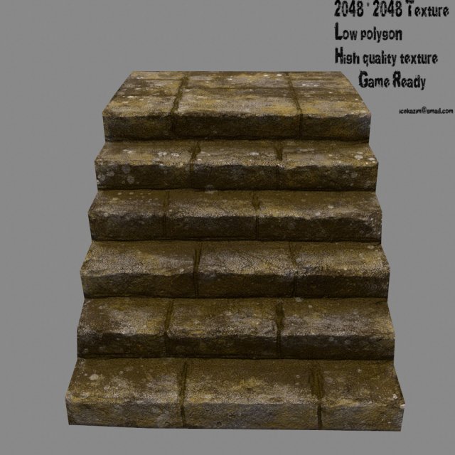 stairway 3D Model .c4d .max .obj .3ds .fbx .stl .blend 
