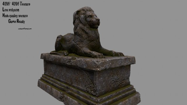 lion statue Modelo 3D .c4d .max .obj .3ds .fbx .stl .blend 