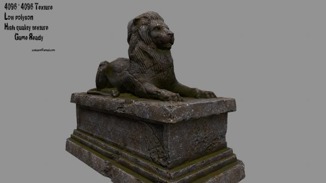 lion statue 3D Model .c4d .max .obj .3ds .fbx .stl .blend