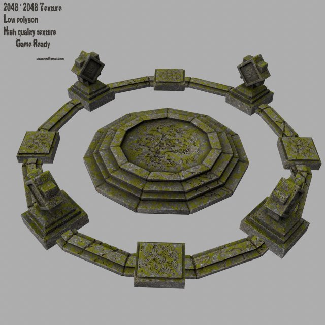 temple Model 3D .c4d .max .obj .3ds .fbx .stl .blend 