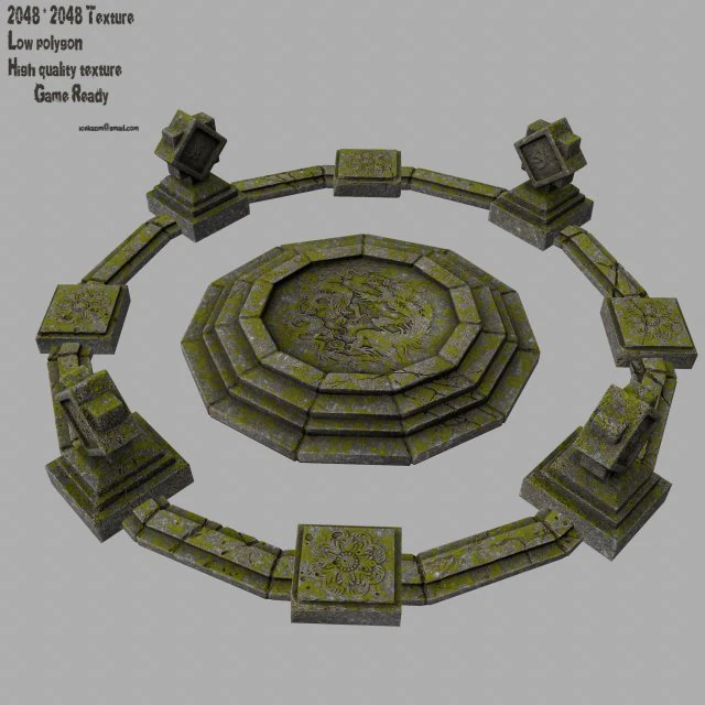 temple 3D Model .c4d .max .obj .3ds .fbx .stl .blend 