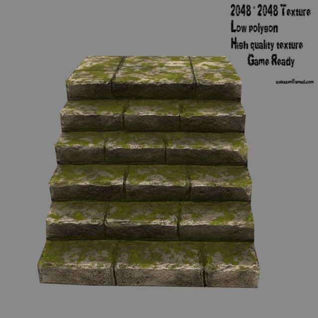 stairway 3D Model .c4d .max .obj .3ds .fbx .stl .blend 