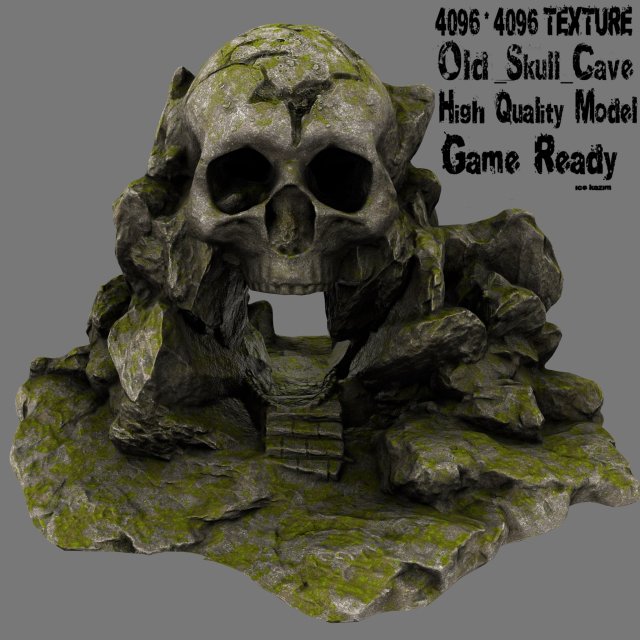 skull cave 3D Model .c4d .max .obj .3ds .fbx .stl .blend 
