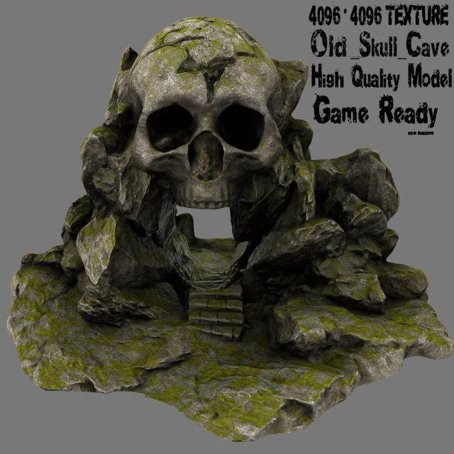 skull cave 3D Model .c4d .max .obj .3ds .fbx .stl .blend 