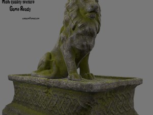 lion staue 01 Modelo 3D