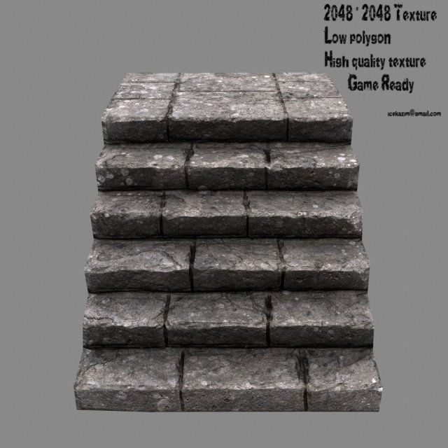 stairs 3D Model .c4d .max .obj .3ds .fbx .stl .blend 