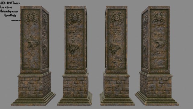 pillar 3D-Modell .c4d .max .obj .3ds .fbx .stl .blend 