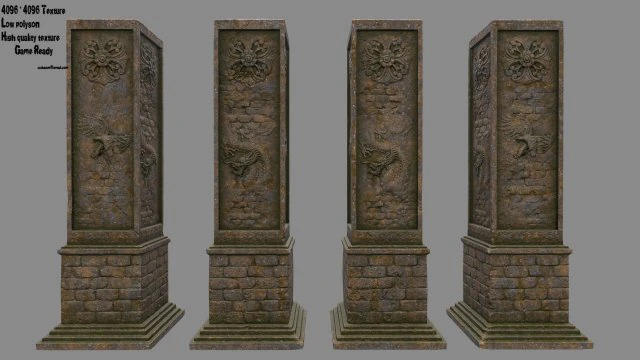 pillar 3D Model .c4d .max .obj .3ds .fbx .stl .blend