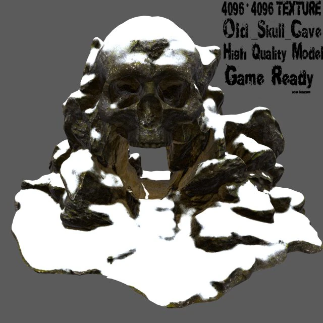 skull cave 02 3D Model .c4d .max .obj .3ds .fbx .stl .blend 