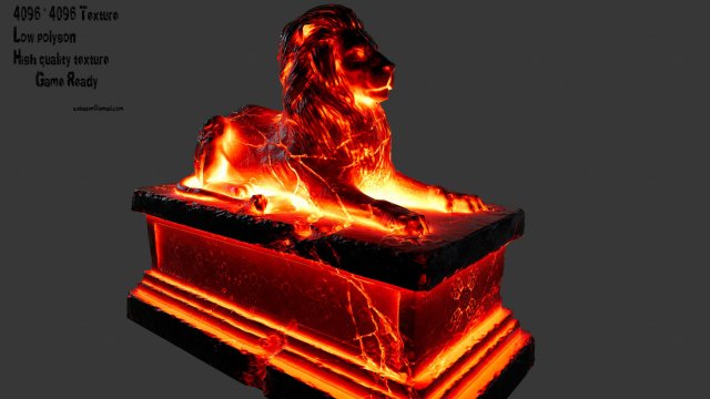 lion staue 01 Modelo 3D .c4d .max .obj .3ds .fbx .stl .blend 