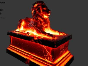 L&ouml;wenstatue 01 3D Modell