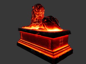 lion staue 01 Modelo 3D