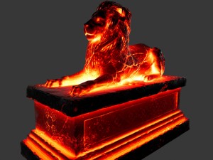 lion staue 01 Modelo 3D