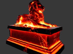 lion staue 01 Modelo 3D