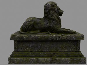 lion staue 01 Model 3D