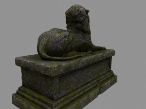 lion staue 01 Model 3D