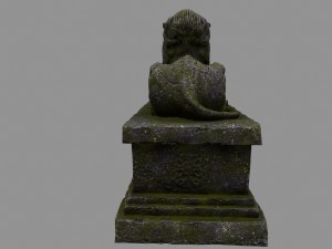 lion staue 01 Model 3D
