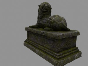 lion staue 01 Model 3D