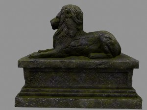 lion staue 01 Model 3D