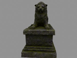 lion staue 01 Model 3D