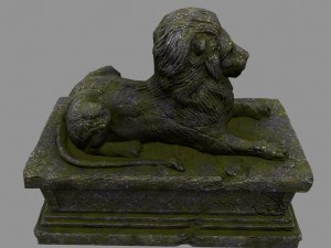 lion staue 01 Model 3D