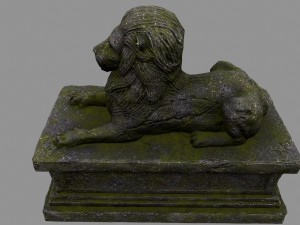 lion staue 01 Model 3D