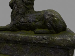 lion staue 01 Model 3D