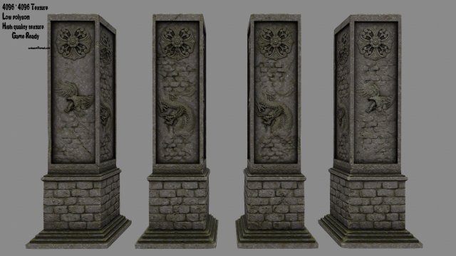 pillar 3D 모델 .c4d .max .obj .3ds .fbx .stl .blend 
