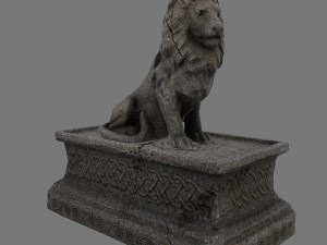 lion staue 01 Model 3D