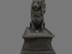lion staue 01 Model 3D