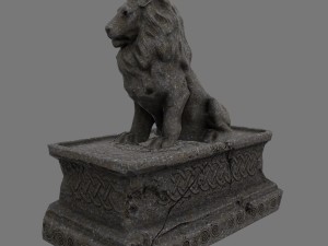 lion staue 01 Model 3D