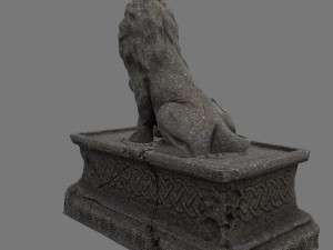 lion staue 01 Model 3D