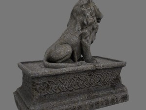 lion staue 01 Model 3D