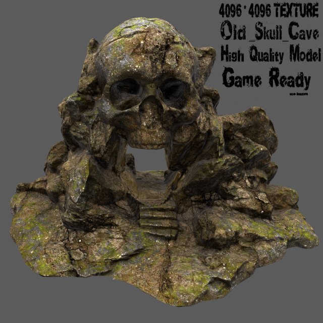 skull cave 02 3D Model .c4d .max .obj .3ds .fbx .stl .blend 
