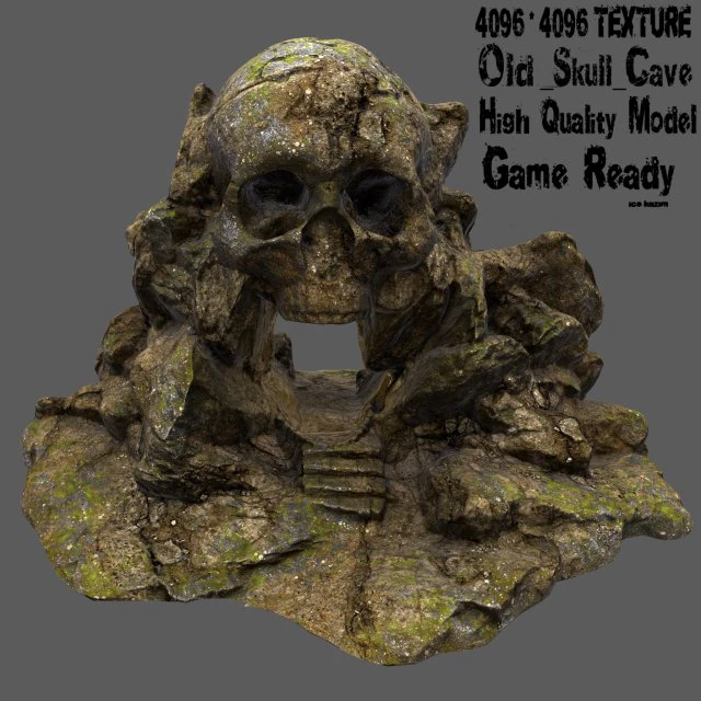 skull cave 02 3D Model .c4d .max .obj .3ds .fbx .stl .blend 
