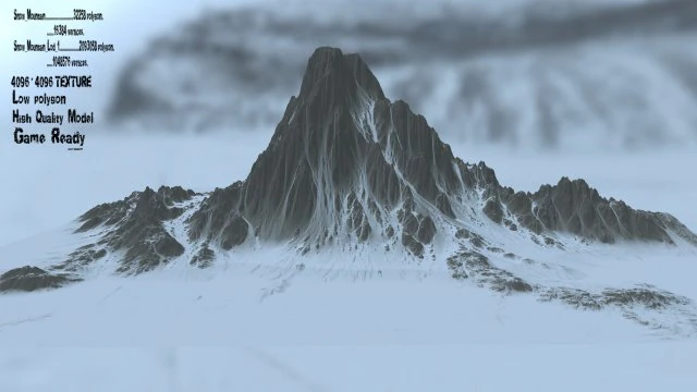 snowmountain 01 3D Model .c4d .max .obj .3ds .fbx .stl .blend