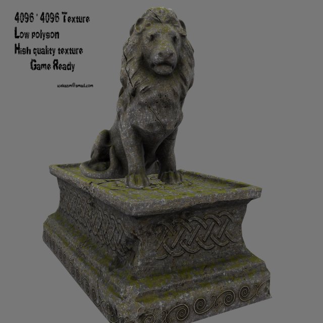 lion statue 1 3D 模型 .c4d .max .obj .3ds .fbx .stl .blend 