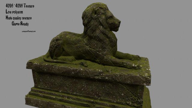lion statue 01 Model 3D .c4d .max .obj .3ds .fbx .stl .blend 