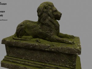 lion statue 01 Model 3D