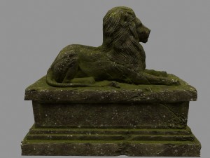 lion statue 01 Model 3D
