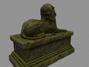 lion statue 01 Model 3D