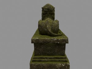 lion statue 01 Model 3D