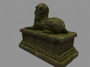 lion statue 01 Model 3D