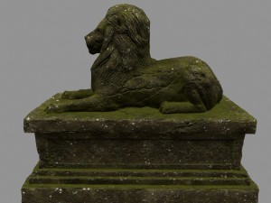 lion statue 01 Model 3D
