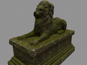 lion statue 01 Model 3D