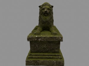 lion statue 01 Model 3D