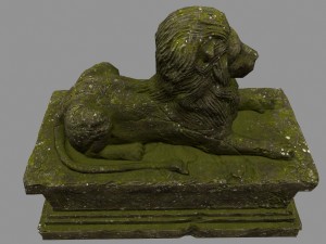 lion statue 01 Model 3D